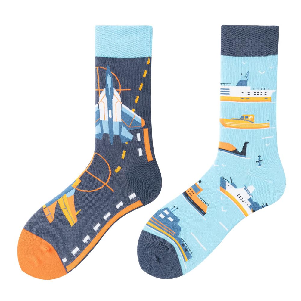 Battleship Cute Cotton Crew Socks - Soft Above Ankle Sock Gifts