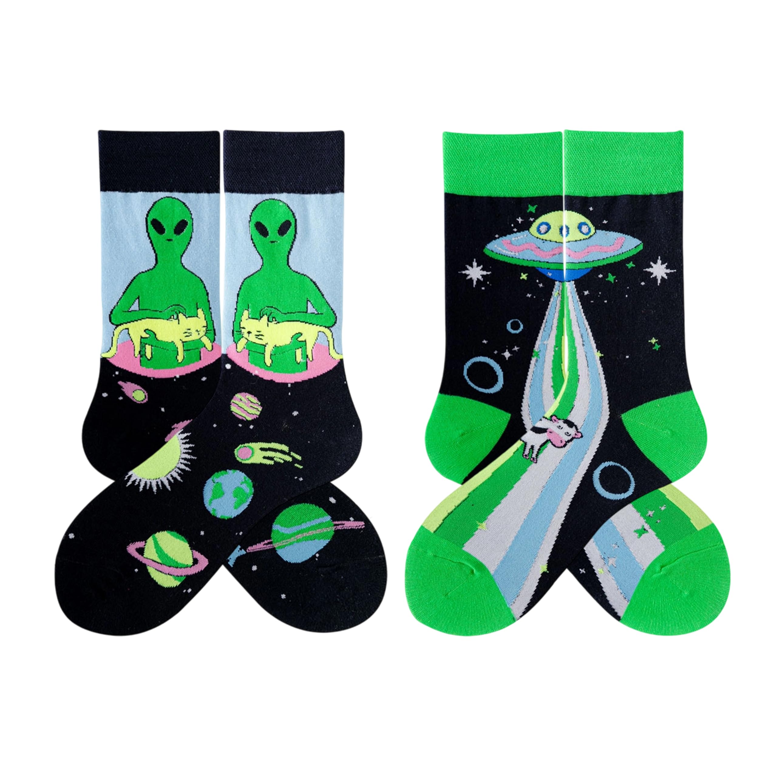 Alien Cute Cotton Crew Socks - Soft Above Ankle Sock Gifts